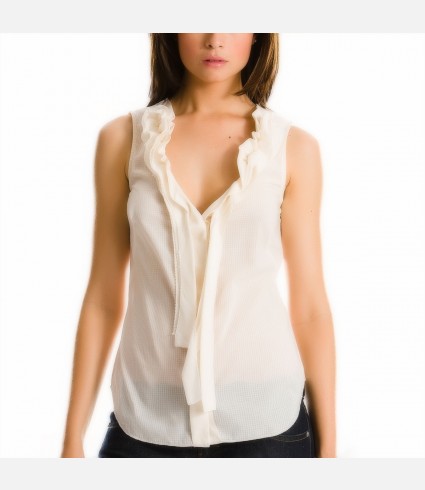 Ruffled Sleeveless Top
