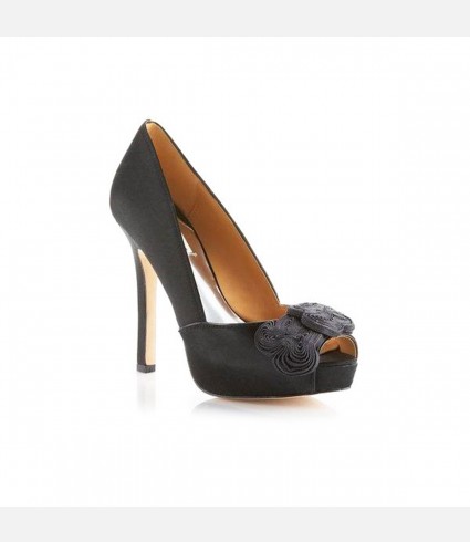 Kody Black Peep-Toe Pump