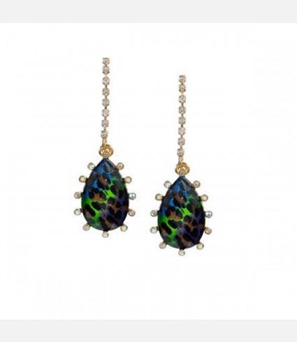 Asian Jungle Leopard Tear Drop Earring
