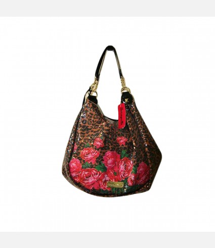 Glamour Girl Cheetah Roses Hobo Bag