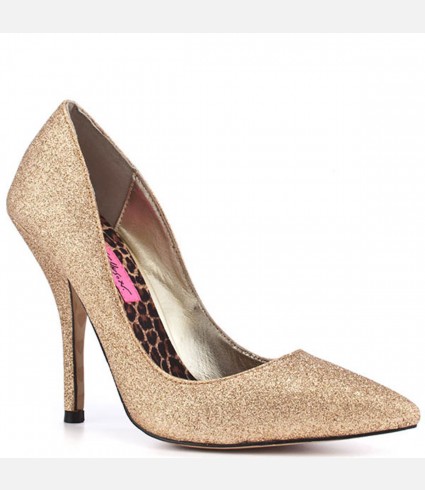 Ice Glitter Gold Stiletto Pumps