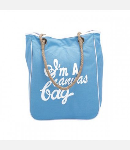 Blue Canvas Shopping Bag