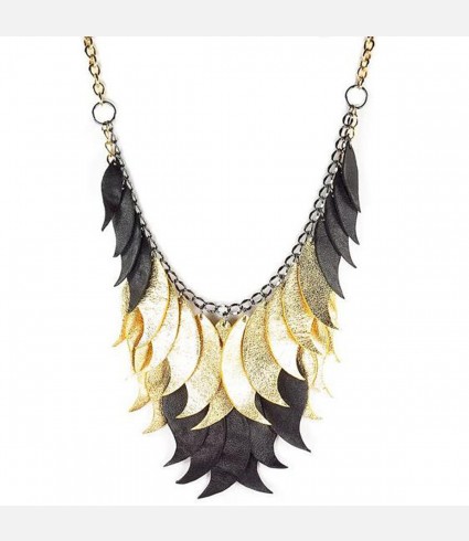 Leather Feather Necklace