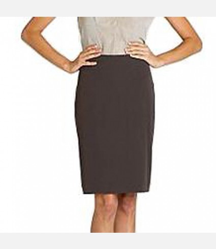 Mushroom Stretch Twill Pencil Skirt