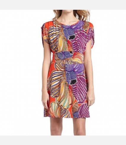 Island Orange Print Dress