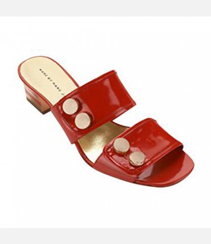 Red Patent Mule Sandals