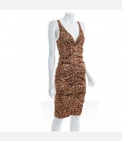Leopard Ruched Dress