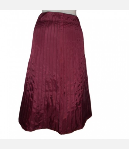 Merlot Faux Pleated Skirt