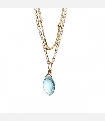 Blue Quartz Drop Necklace