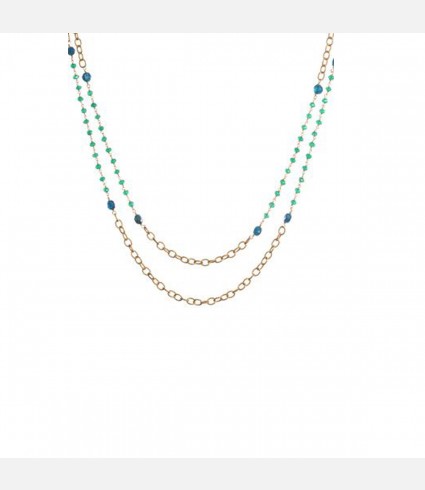 Double Rope Green Onyx Necklace
