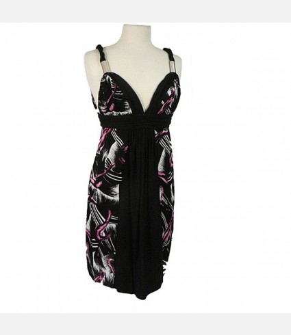 Black/ Purple Sleeveless Dress