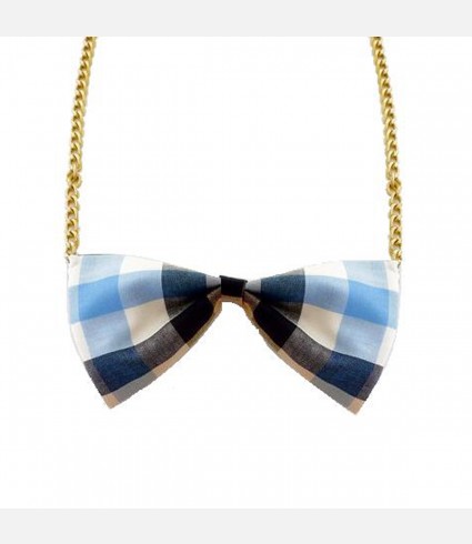 Blue Checkered Necklace