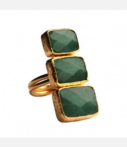 3 Stone Jade Ring