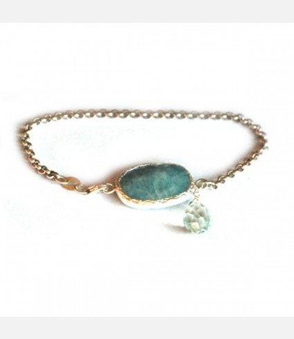 Chain Link Aquamarine Bracelet