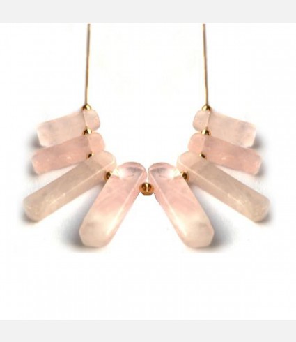 Pink Quartz Stone Necklace