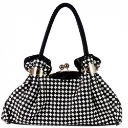 Black Checke Red Retro Bag