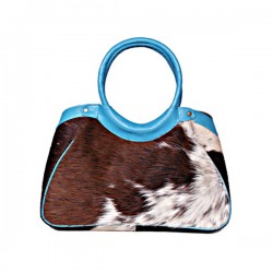 Blue Cowhide Leather Tote