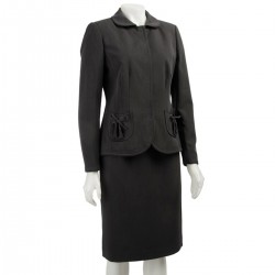 Atelier Charcoal Button-Front Skirt Suit