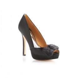 Kody Black Peep-Toe Pump