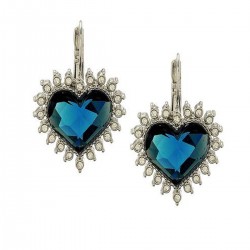 Blue Heart Crystal Earrings