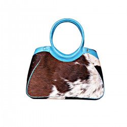 Blue Cowhide Leather Tote