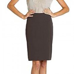 Mushroom Stretch Twill Pencil Skirt