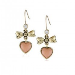 E-Coral Bow Drop Earrings