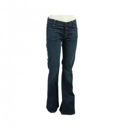 Exposed Button Flare Jeans
