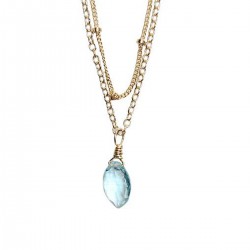 Blue Quartz Drop Necklace