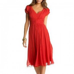 Red Pleated Dress