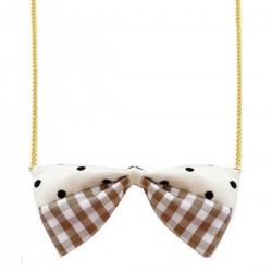 Brown Gingham Necklace
