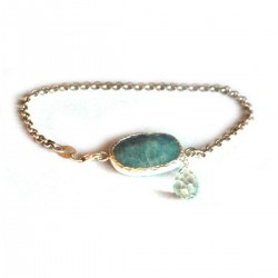 Chain Link Aquamarine Bracelet