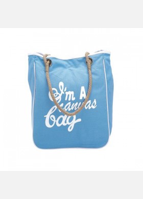 Blue Canvas Shopping Bag