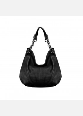 Black Slouchy Leather Handbag