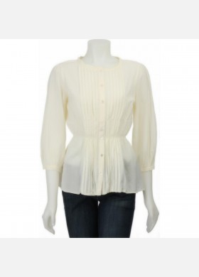 Jeans 3/4 Sleeve Ruched Shirt