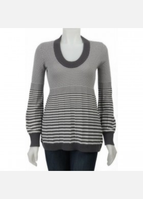  U-neck Striped Sweater
