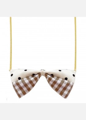 Brown Gingham Necklace